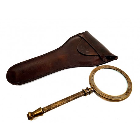Lupa mosiężna w skórzanym etui MAG-0033