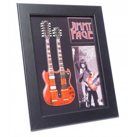 Mini gitara Jimi Page w ramce - double neck FMG-011