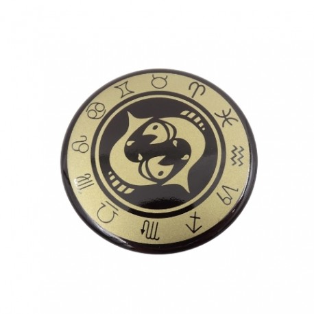 Ryby - znak zodiaku - magnes. Śr. 6cm metal emaliowany