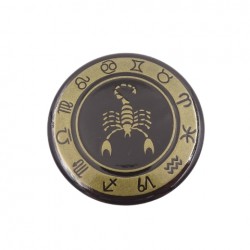 Skorpion - znak zodiaku - magnes. Śr. 6cm metal emaliowany