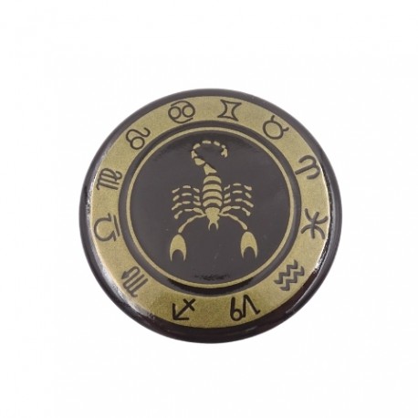 Skorpion - znak zodiaku - magnes. Śr. 6cm metal emaliowany