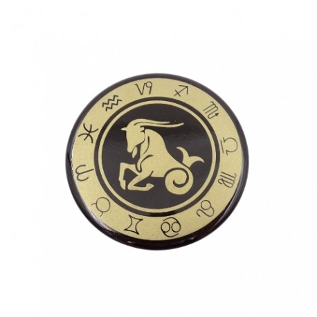 Koziorożec - znak zodiaku - magnes. Śr. 6cm metal emaliowany - KOZ