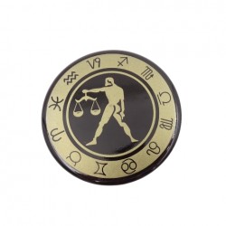Waga - znak zodiaku - magnes. Śr. 6cm metal emaliowany
