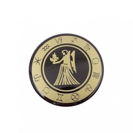 Panna -znak zodiaku - magnes. Śr. 6cm metal emaliowany - PAN