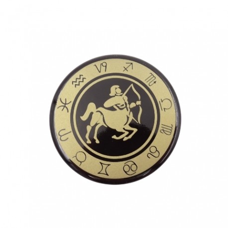 Strzelec - znak zodiaku - magnes. Śr. 6cm metal emaliowany