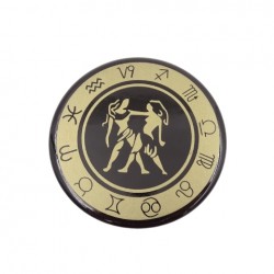 Bliźnięta - znak zodiaku - magnes. Śr. 6cm metal emaliowany - BLI