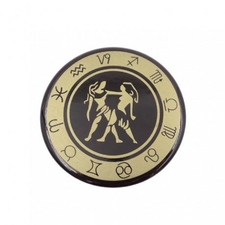 Bliźnięta - znak zodiaku - magnes. Śr. 6cm metal emaliowany - BLI