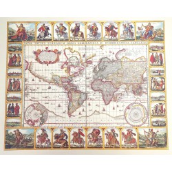 Historyczna Mapa Świata - Nova Totius Terrarum reprint - N. I. Piscator, 1652 r. M1652