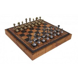 Ekskluzywne metalowe szachy Italfama 28x28 cm – N035