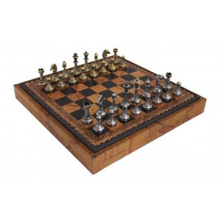 Ekskluzywne metalowe szachy Italfama 28x28 cm – N035